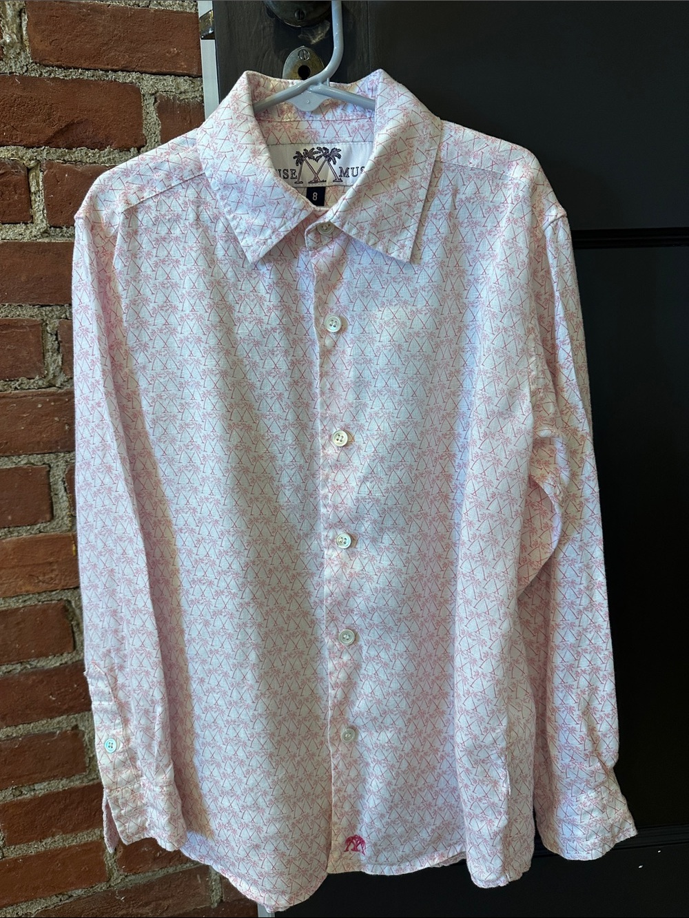 Pink House Mustique Boys' Pink Printed Button-Down Shirt